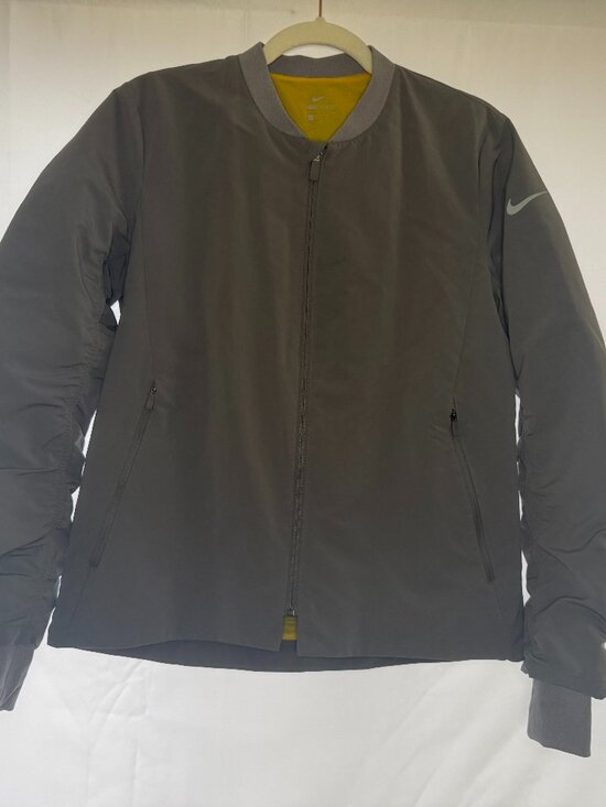 Nike Jackets & Blazers - Nike Bomber Jacket Gray Full Zip Lightweight Athletic Jacket Size S